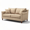 Sofa mit zwei Sitzplätzen aus stoff in beige 180 x 90 x 85cm mit kissen