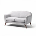 Zwei-Sitzer Sofa aus stoff in grau mit holzbeinen 150 x 80 x 80cm