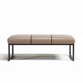 Sitzbank aus kunstleder in beige mit metallgestell 100 x 40 x 40 cm