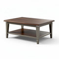 Kaffeetisch aus Holz mit Ablagefläche 120 x 60 x 45cm grau und braun