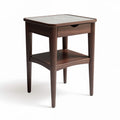 Nachtisch aus holz mit marmorplatte braun 50 x 50 x 60cm