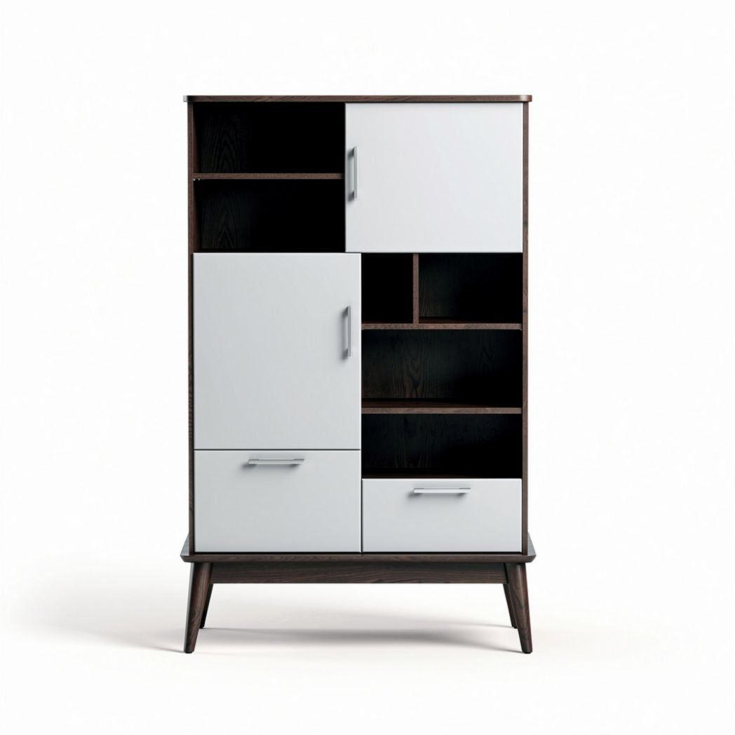 Moderner schrank in schwarz und weiß aus Holz mit den maßen 80 x 40 x 120cm