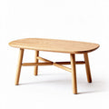 Kaffetisch aus Eichenholz oval 120 x 70 x 40cm naturfarben für Wohnräume
